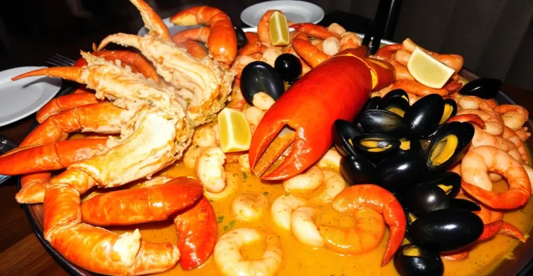 King crab seafood boil with lobster and spicy butter sauce