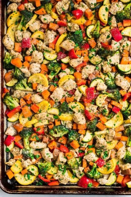 Easy Sheet pan chicken and veggies