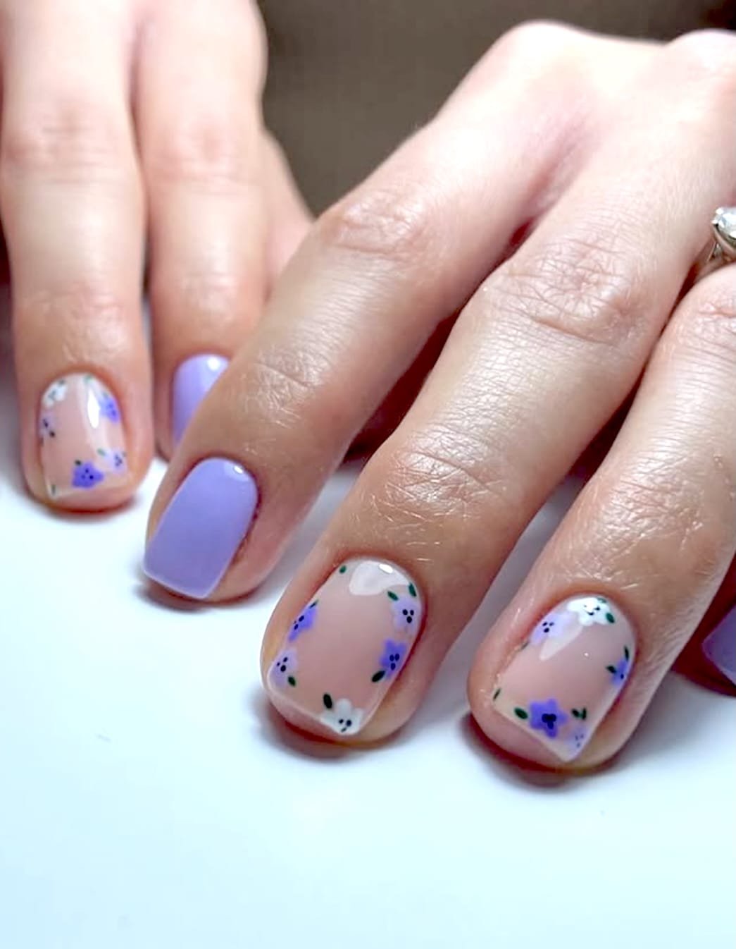 Solid lavender nails