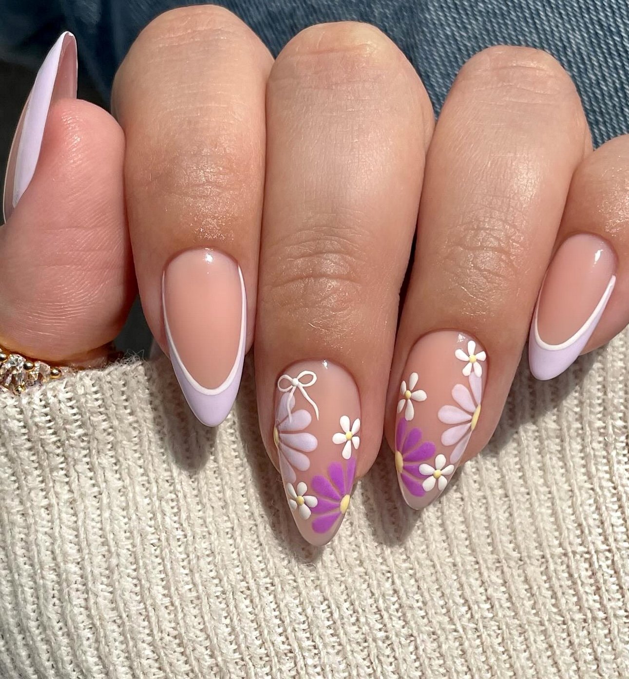 Lilac Bloom & Bow: Spring Nail Art
