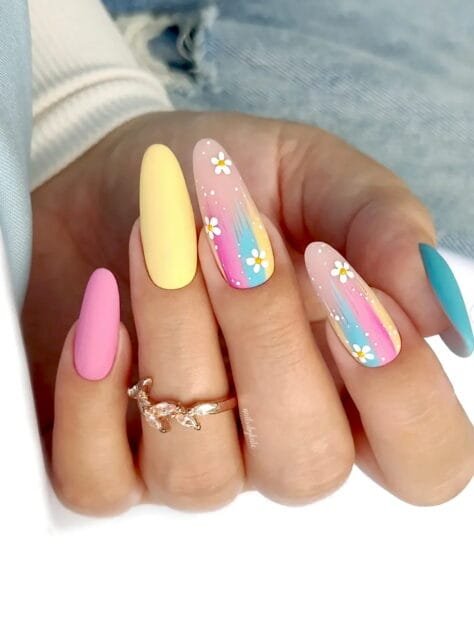 Rainbow Bloom: Spring Nail Art