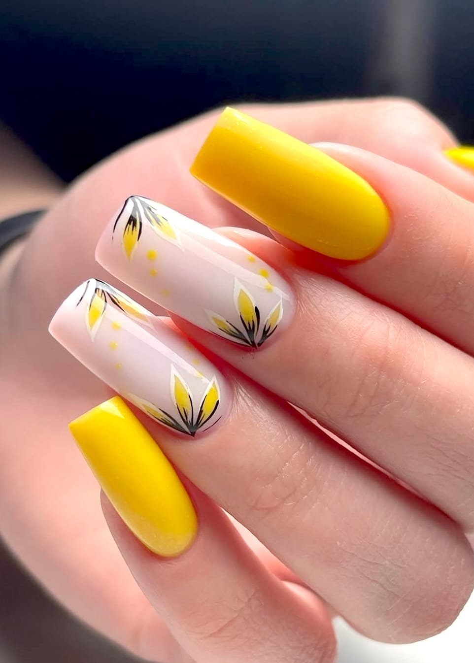 Sunny Yellow Bloom: Spring Nail Art