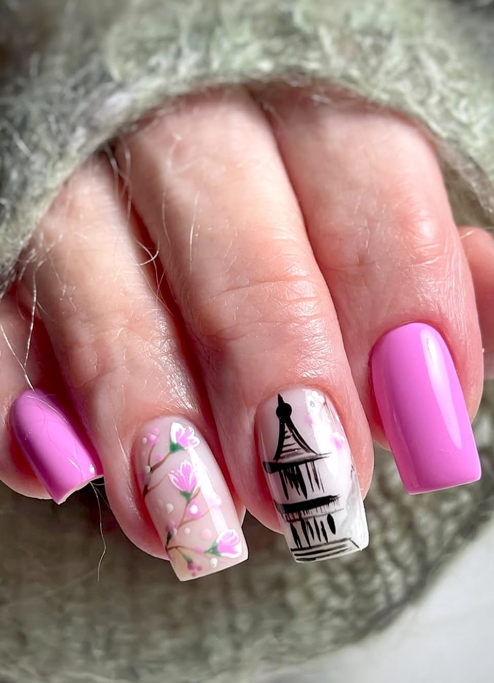 Pagoda Bloom: Spring Nail Art