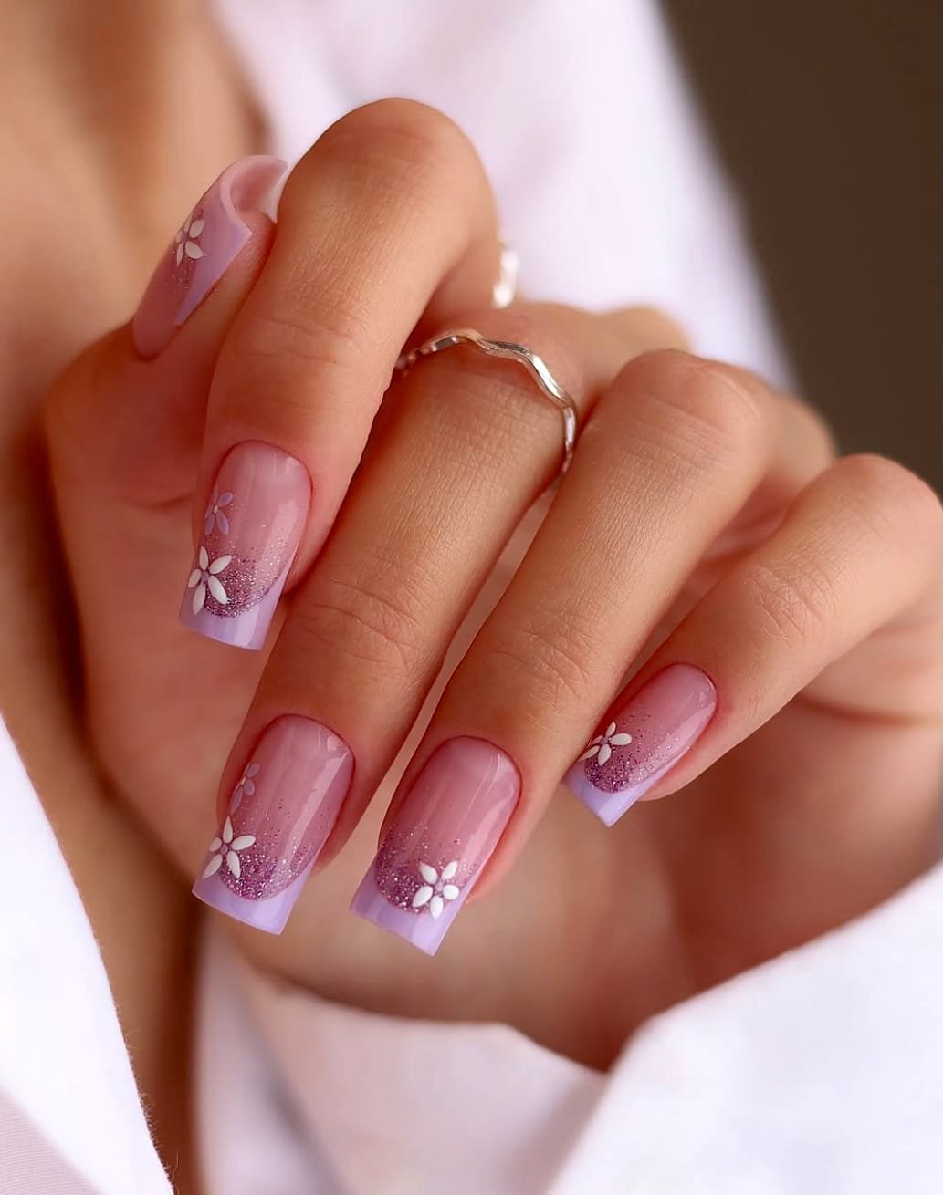 Lavender Bloom: Spring French Tips