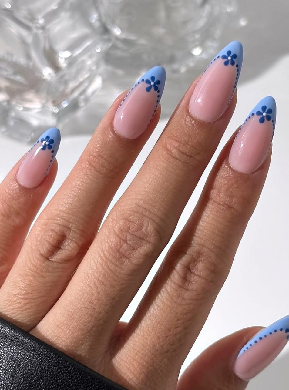 Blue Bloom: Spring Stiletto Tips