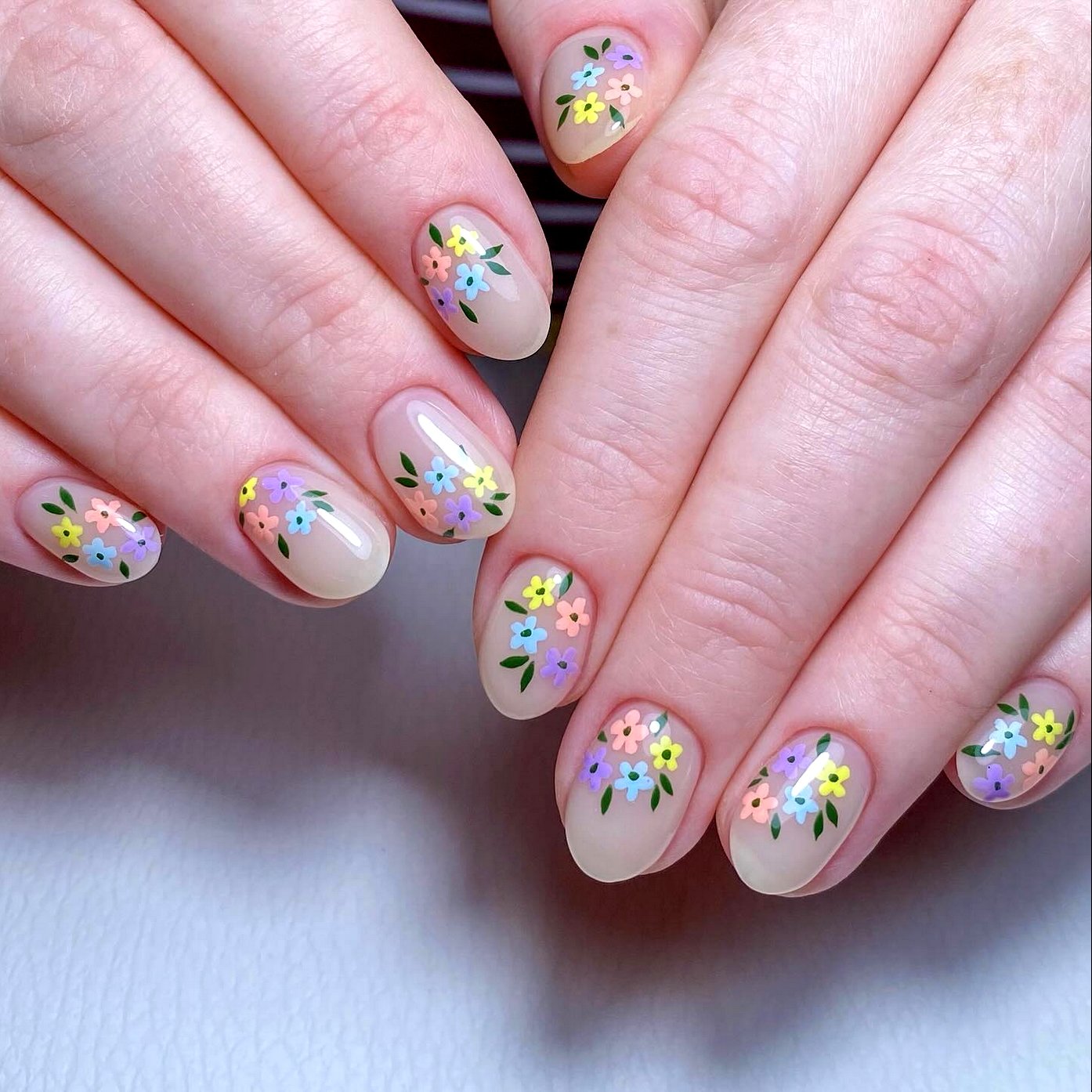 Pastel Petals: Spring Floral Nails