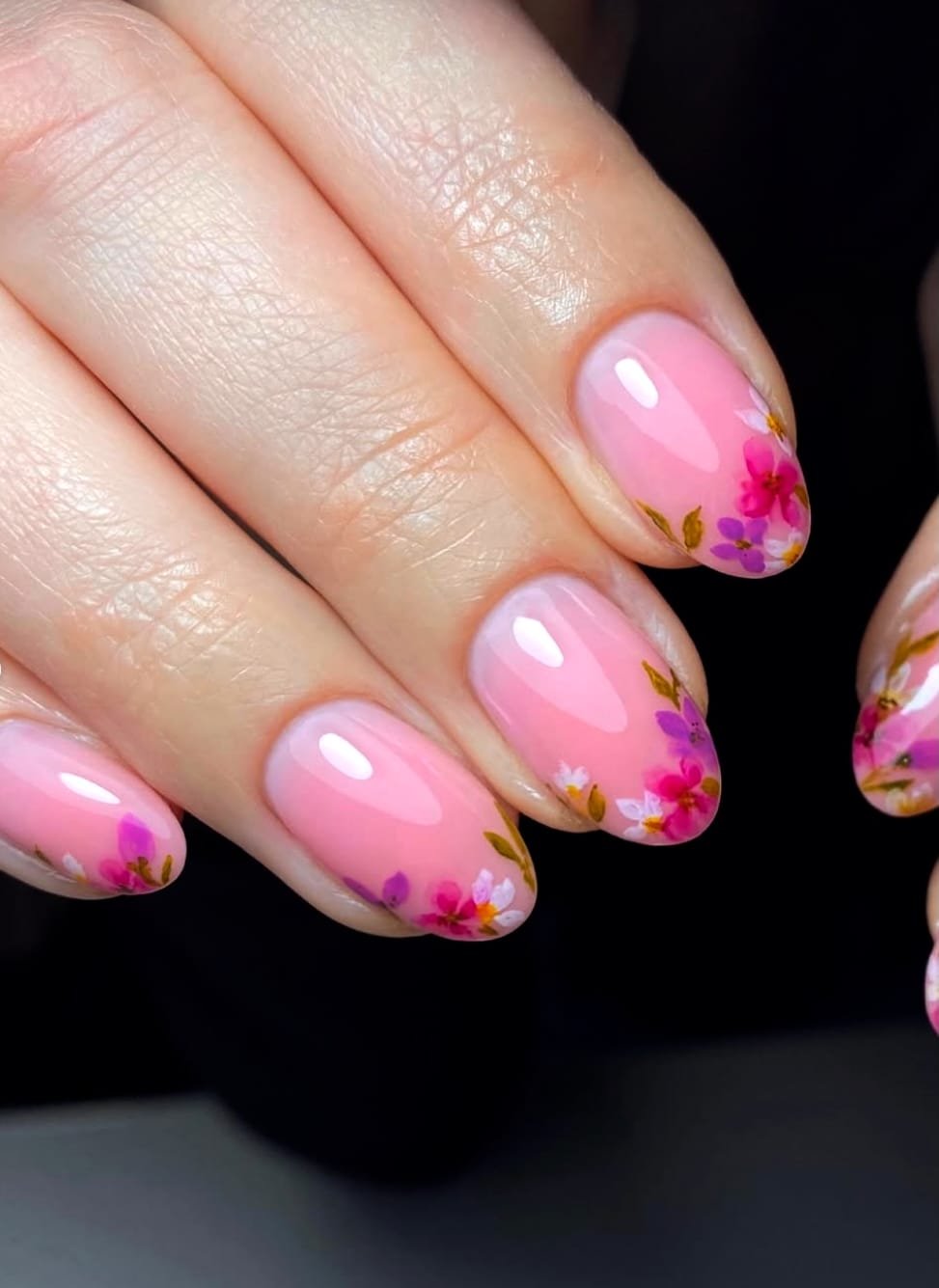 Pink Petal Tips: Spring Nail Art