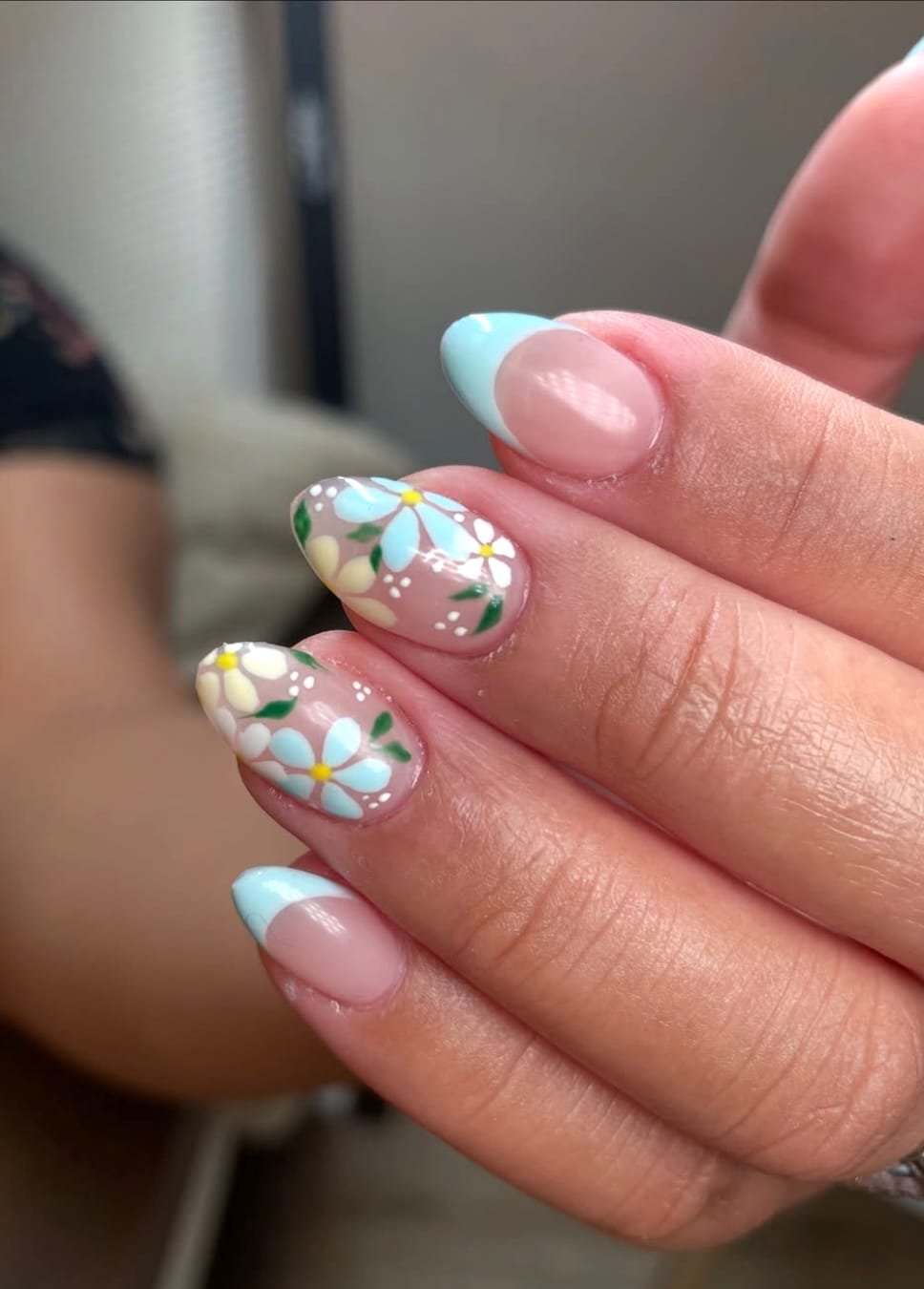 Sky Bloom: Spring French Tips