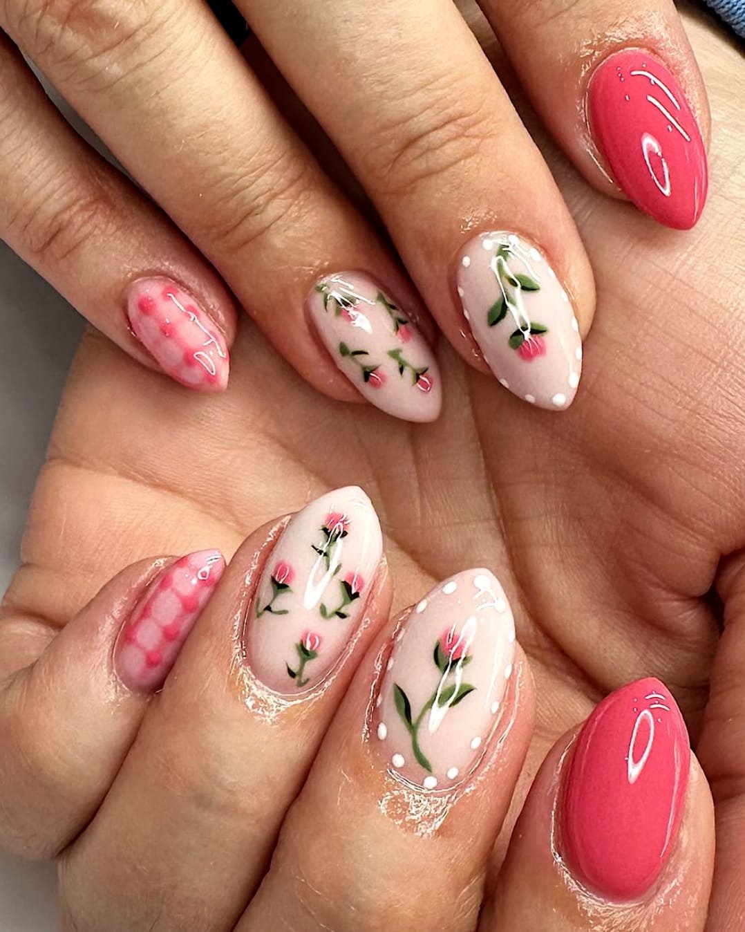 Pink Petals & Polka Dots: Spring Nail Art
