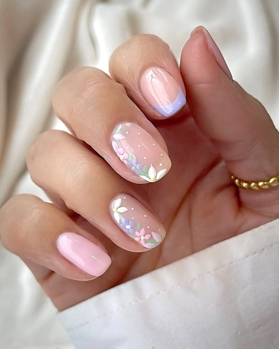 Pastel floral design: Spring Nails