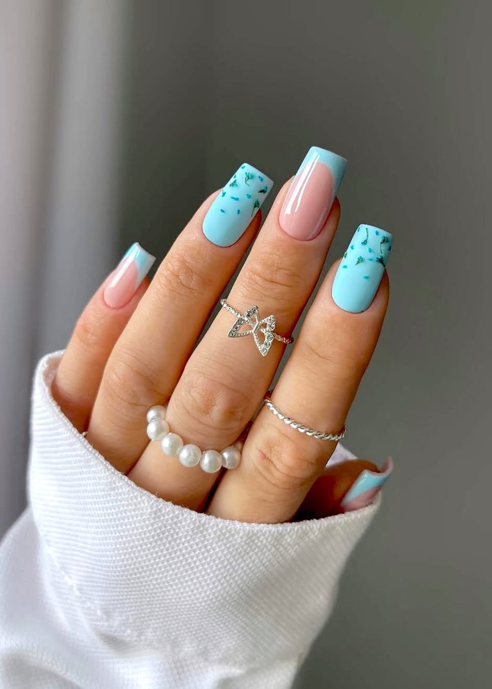 Blue Bloom & Butterfly: Spring Nail Art