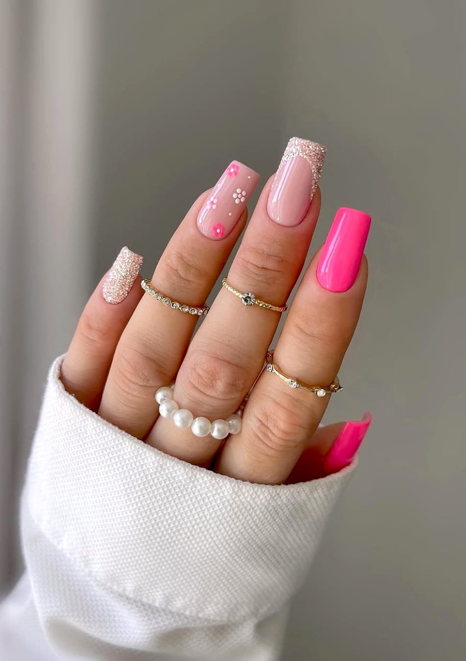Pink Bloom & Sparkle: Spring Nail Art