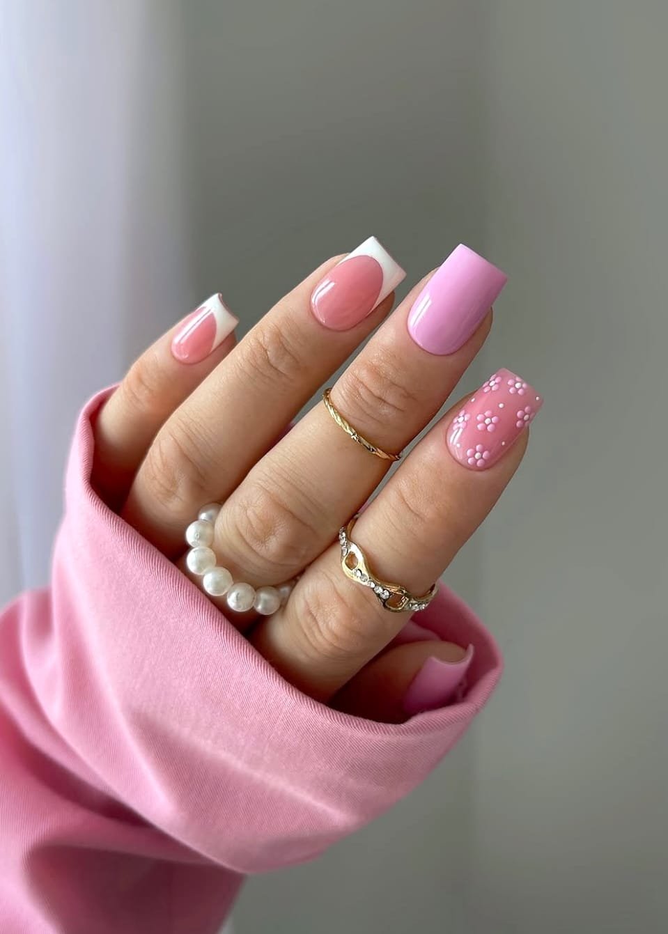 Pink Petals & Pearls: Spring Nail Art