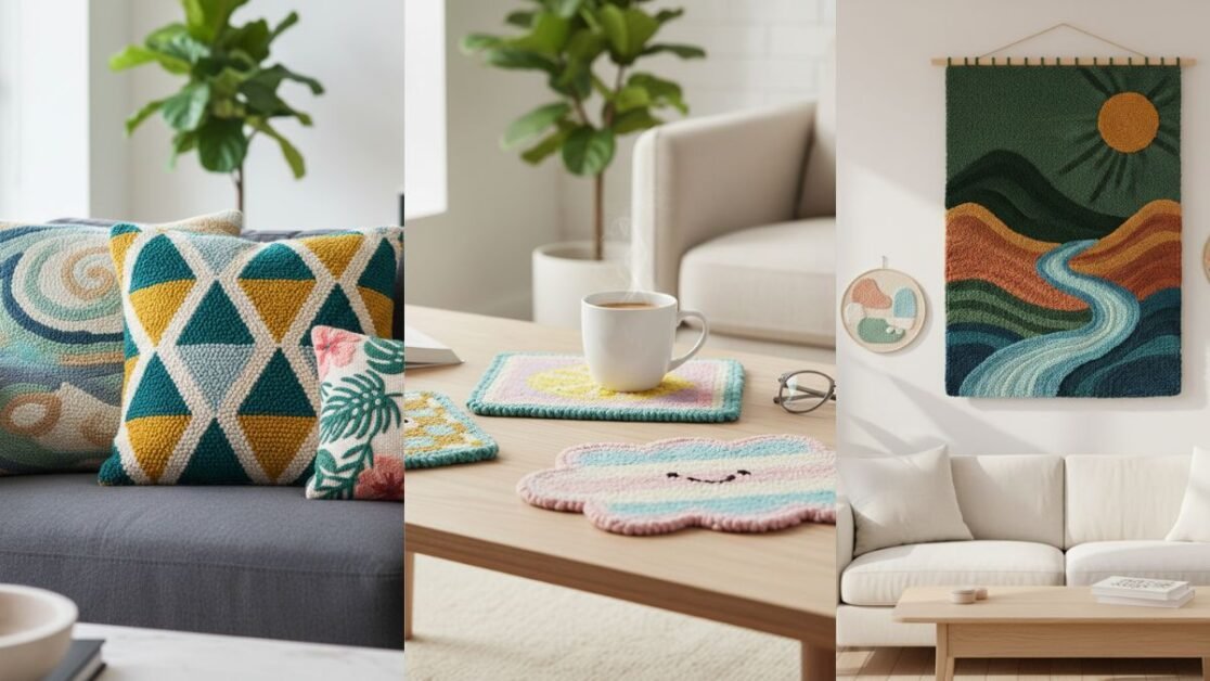 Punch Needle Room Decor - Living Room
