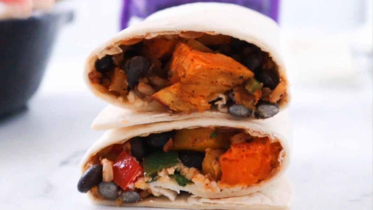 Sweet Potato and Black Bean Breakfast Burritos