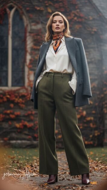Chic Fall Church Outfit: Tailored Trousers & Blazer