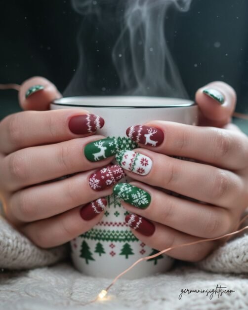 Cozy Holiday Sweater Nails