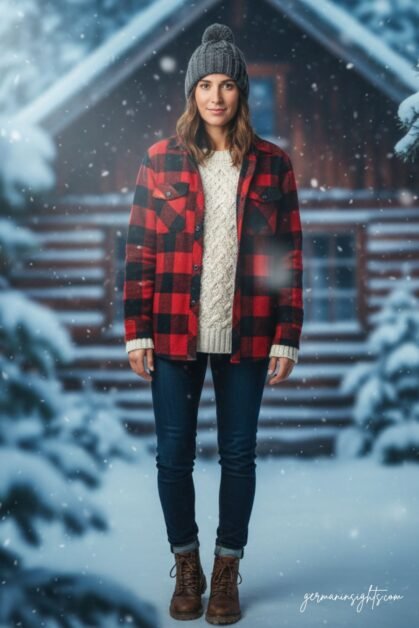 Cute & Casual Winter Outfit with Plaid Flannel Shirt