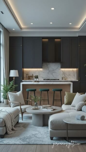 Modern Living Room Decor Ideas | Open Concept Kitchen Design