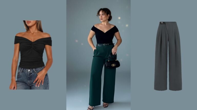 Off-Shoulder Trend with Wide-Leg Pants Outfit