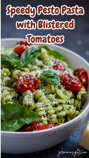Speedy Pesto Pasta with Blistered Tomatoes