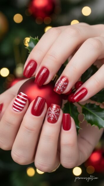 Classic Red Christmas Nails | Festive Holiday Manicure Ideas