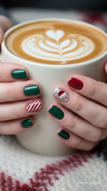 Chic & Practical Short Christmas Nail Designs