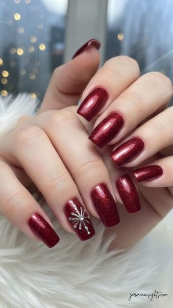 Trendy Short Coffin Nails for the Holidays ❄️