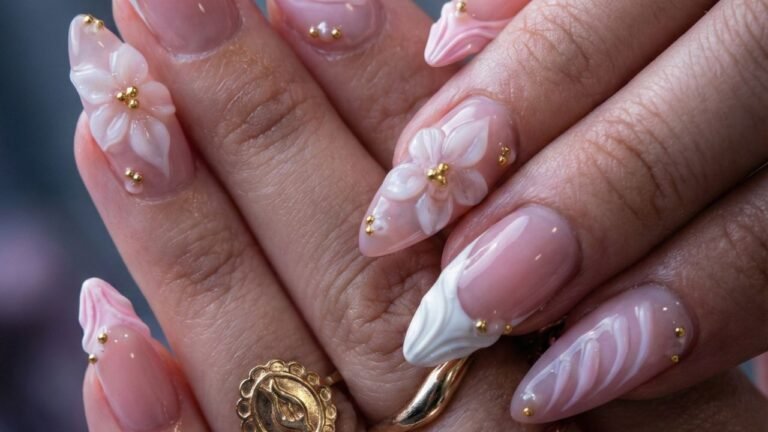 Get Salon-Perfect 3D Pink Almond Nails in Minutes!