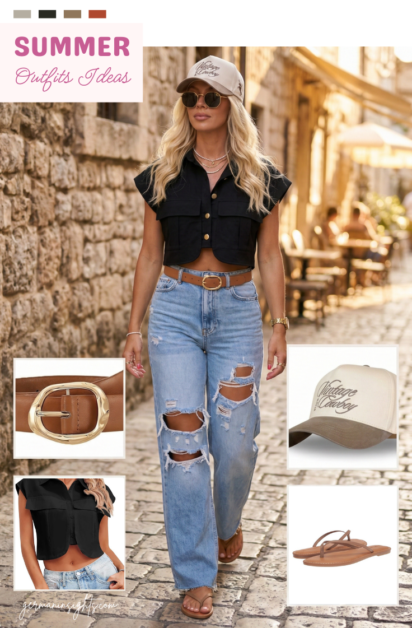 Casual Summer Street Style | Trendy Denim & Crop Top Outfit Inspo