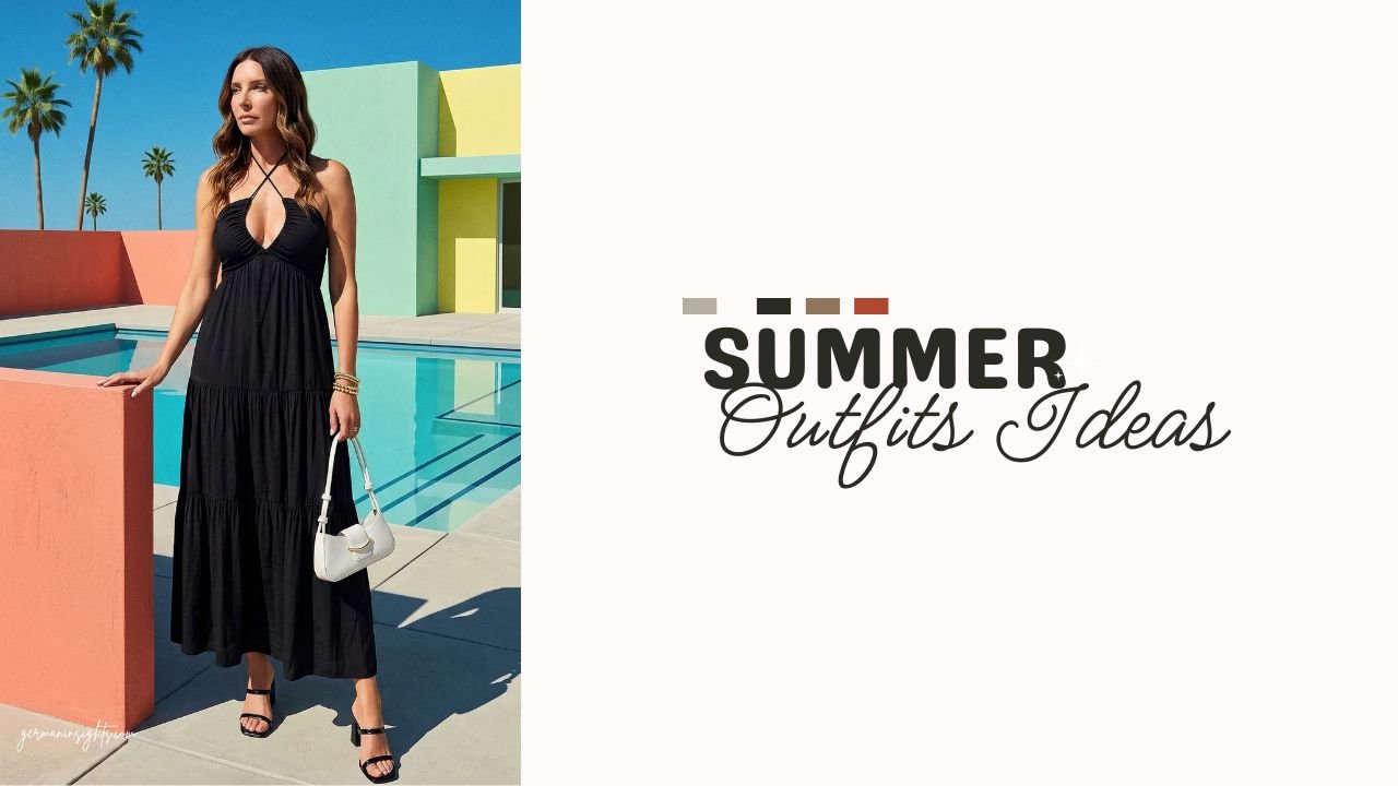 Summer Vacation Outfit | Black Maxi Dress & Strappy Heels