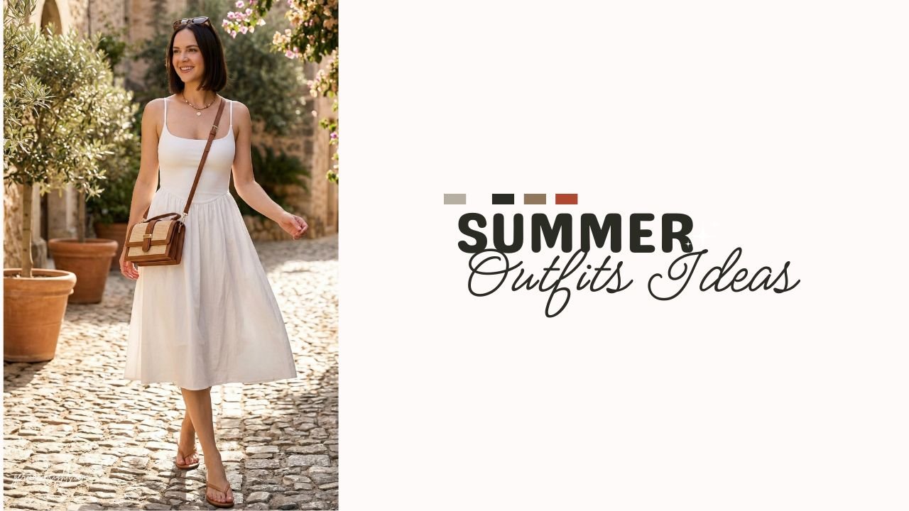 White Midi Dress & Woven Bag