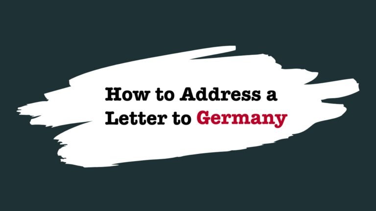 How to Address a Letter to Germany
